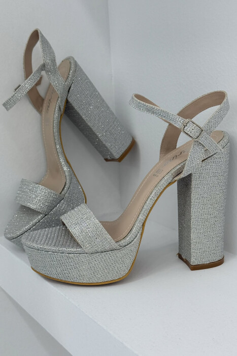 SHINNY HIGHT HEEL WOMEN SANDALS GREY/GRI 