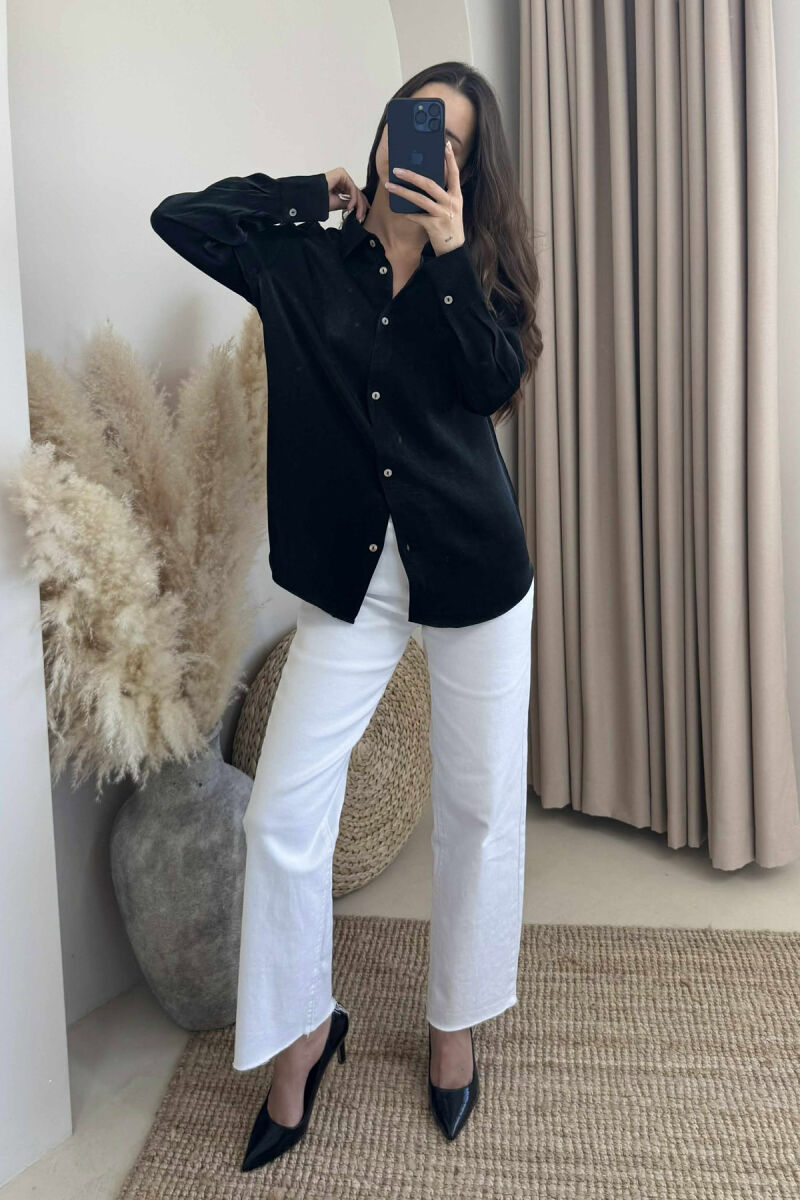 SHINNY LONG SLEEVE WOMEN SHIRT BLACK/ E ZEZE - 2