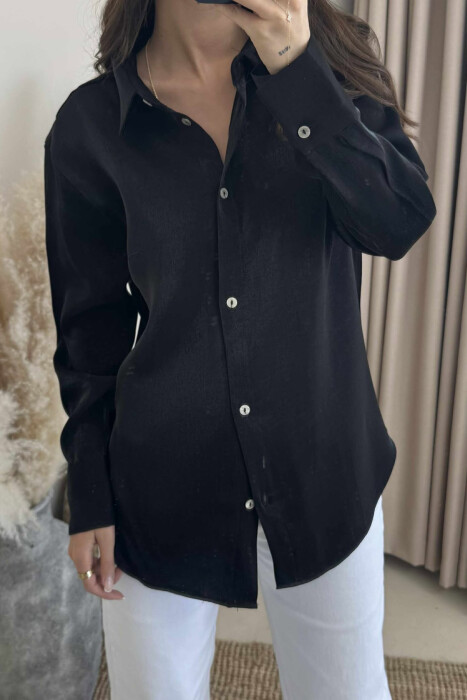 SHINNY LONG SLEEVE WOMEN SHIRT BLACK/ E ZEZE - 3