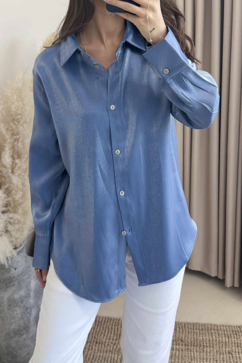 SHINNY LONG SLEEVE WOMEN SHIRT LIGHTBLUE/BZ - 3