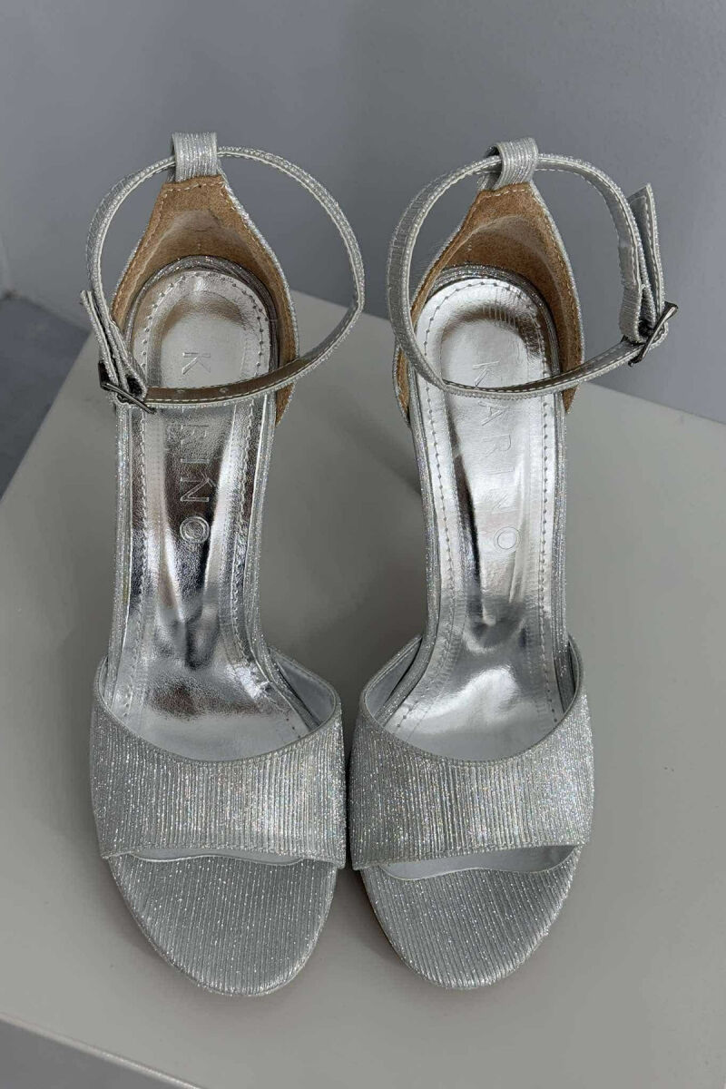 SHINNY THIN HIGH HEEL WOMEN SANDALS SILVER/ARGJEND - 2