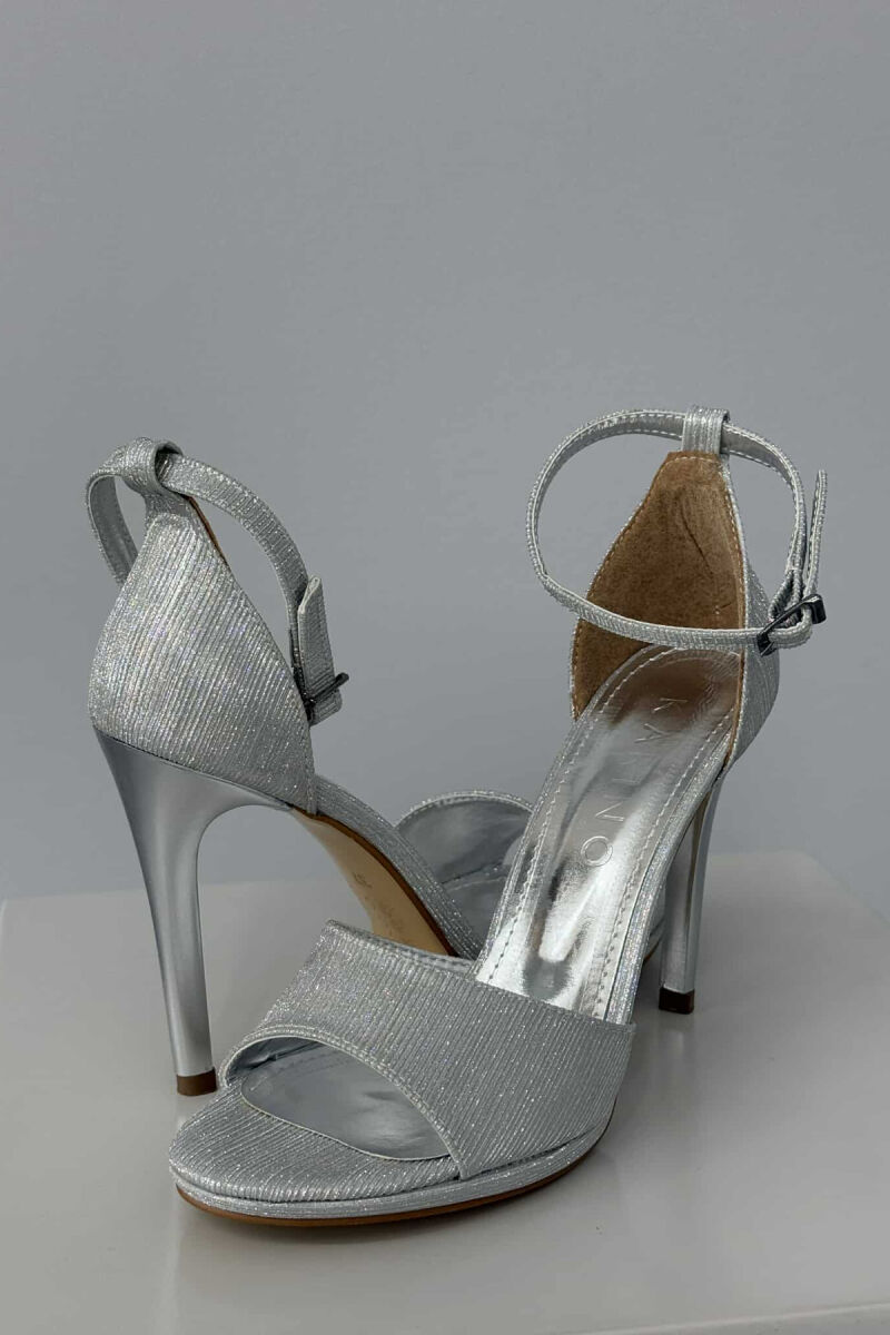 SHINNY THIN HIGH HEEL WOMEN SANDALS SILVER/ARGJEND - 3
