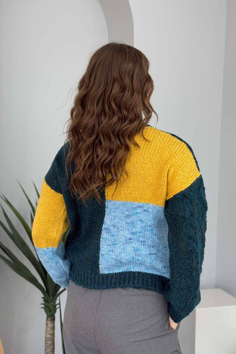 SHINY KNITTED WOMEN SWEATER BLUE STONE/GK - 4