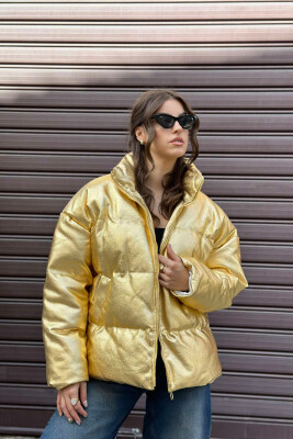 SHINY PUFFER JACKET FOR WOMEN GOLDEN ROD/GOLD 