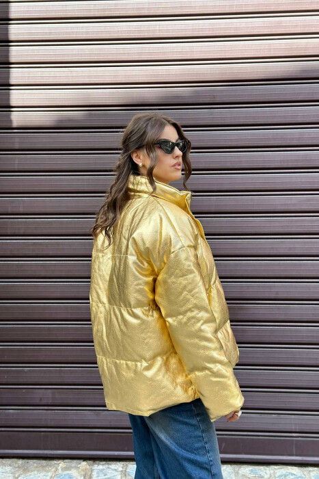 SHINY PUFFER JACKET FOR WOMEN GOLDEN ROD/GOLD - 2