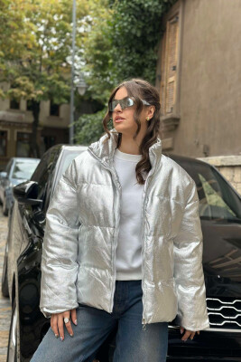 SHINY PUFFER JACKET FOR WOMEN SILVER/ARGJEND 