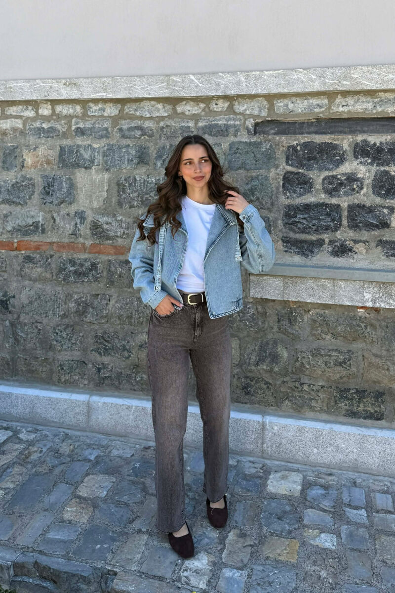 SHINY STONES DETAIL DENIM WOMAN JACKET LIGHTBLUE/BZ - 3