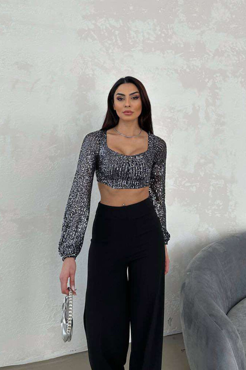 SHINY WOMEN CROP TOP BLACK/ E ZEZE - 3