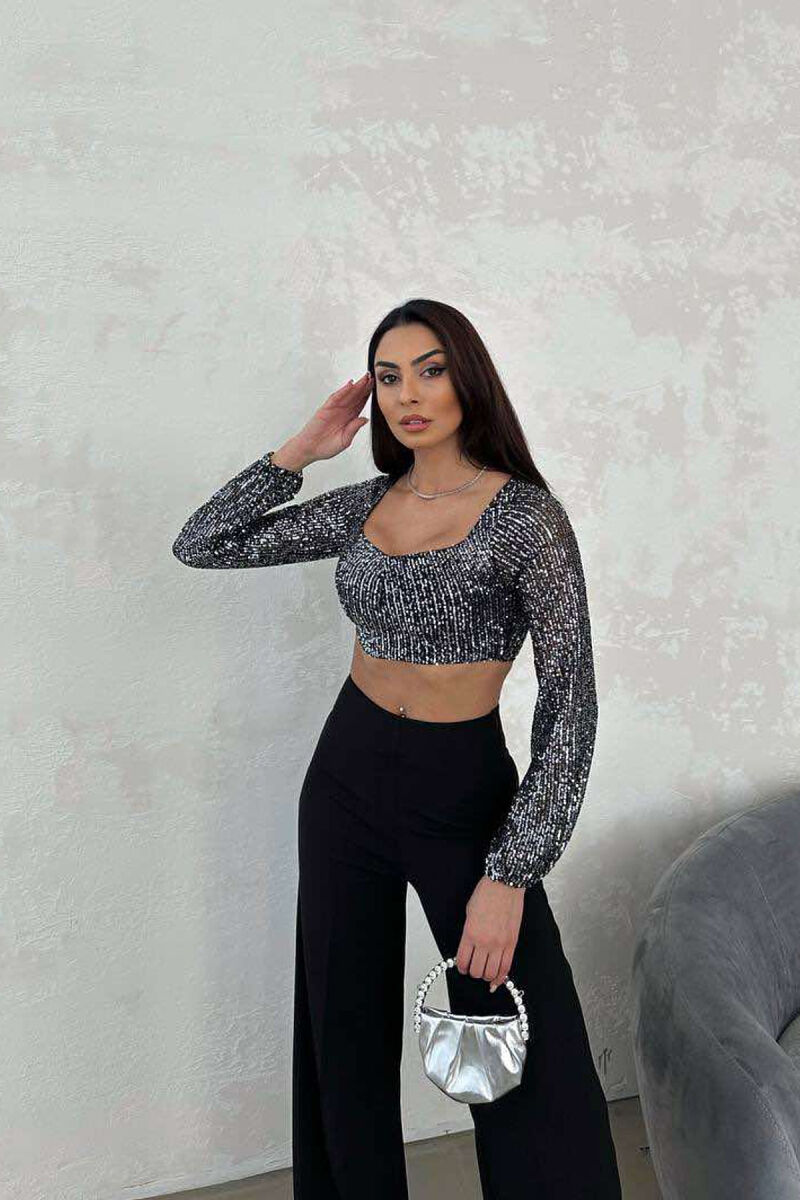 SHINY WOMEN CROP TOP BLACK/ E ZEZE - 5