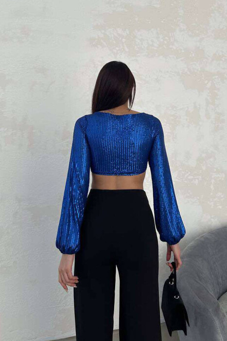 SHINY WOMEN CROP TOP BLUE/BLU - 3