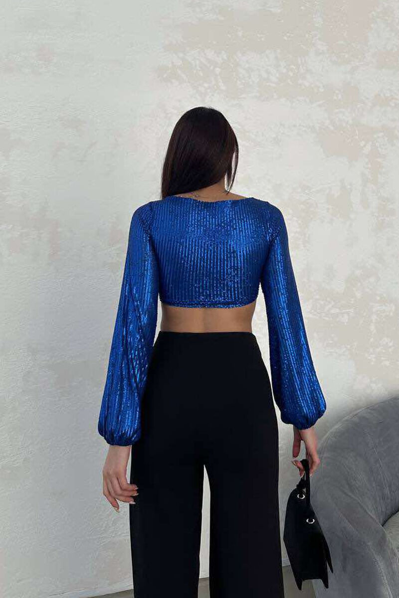 SHINY WOMEN CROP TOP BLUE/BLU - 3