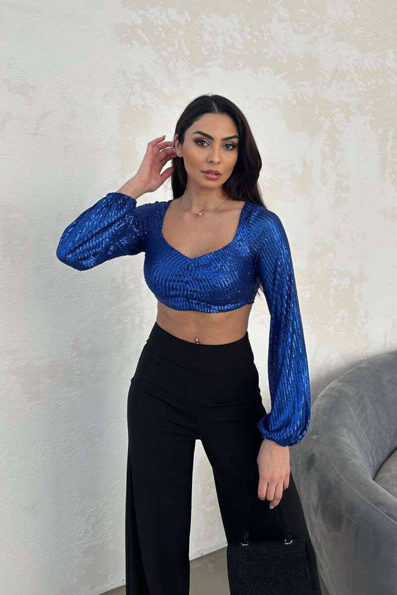 SHINY WOMEN CROP TOP BLUE/BLU - 5