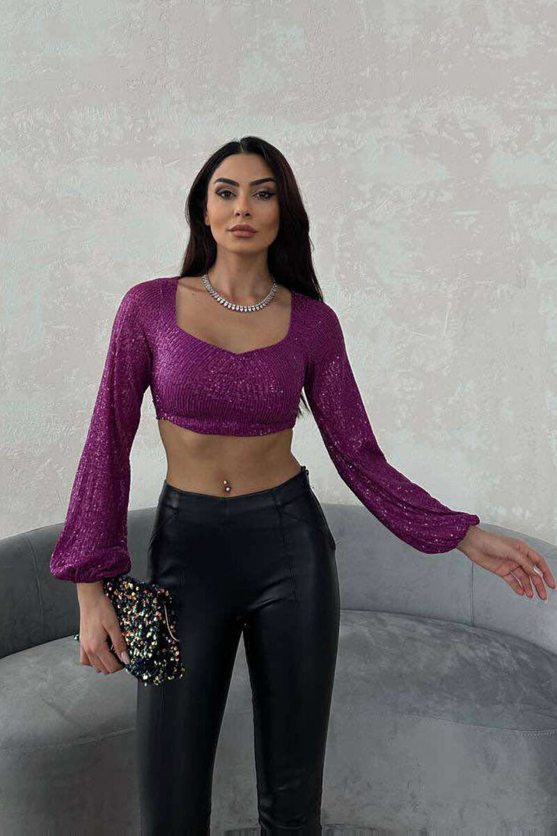 SHINY WOMEN CROP TOP PURPLE/LEJLA - 3