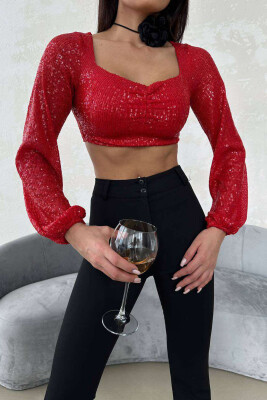 SHINY WOMEN CROP TOP RED/E KUQE 