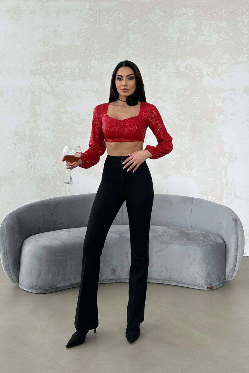 SHINY WOMEN CROP TOP RED/E KUQE - 4