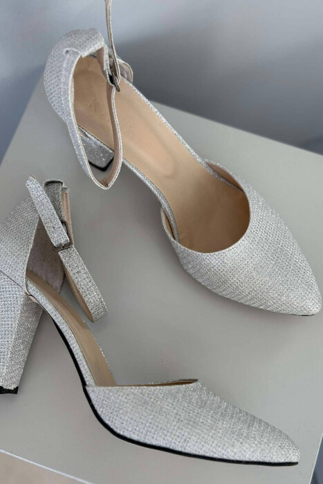 SHINY WOMEN HEELS GREY/GRI - 4