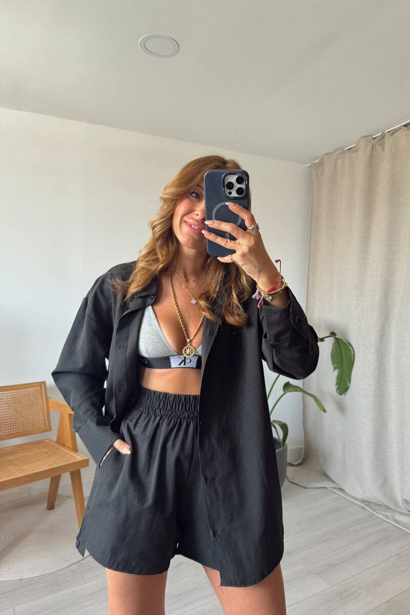 SHIRT AND SHORTS WOMAN SET BLACK/ E ZEZE - 1