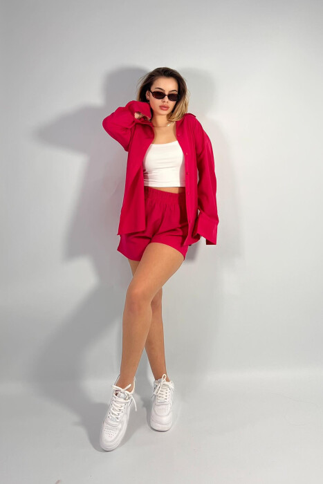 SHIRT AND SHORTS WOMAN SET FUCHSIA/CIKLAMI 