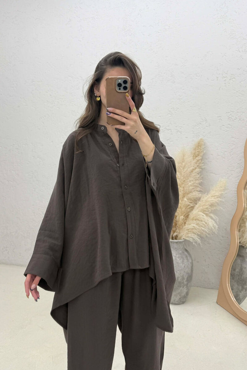 SHIRT + TROUSERS WOMAN SET BROWN/KAFE - 2