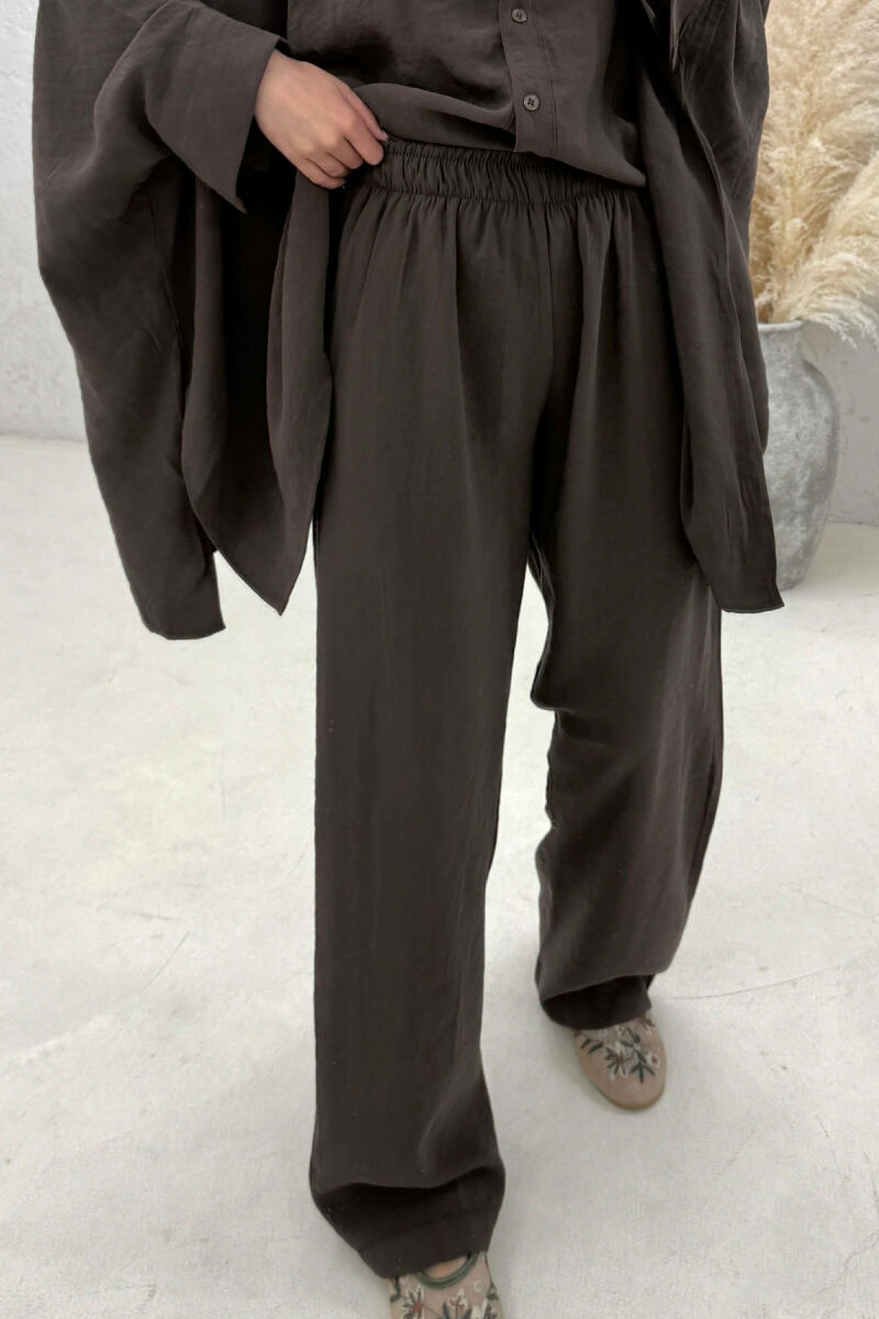 SHIRT + TROUSERS WOMAN SET BROWN/KAFE - 4