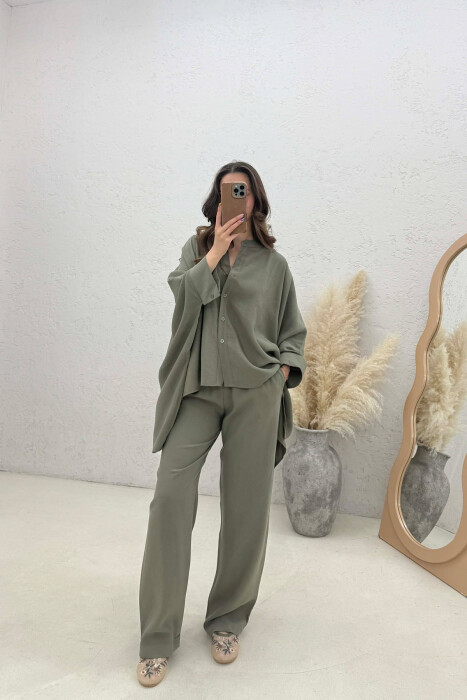 SHIRT + TROUSERS WOMAN SET GREEN/JESHILE - KLAUDIO FASHION
