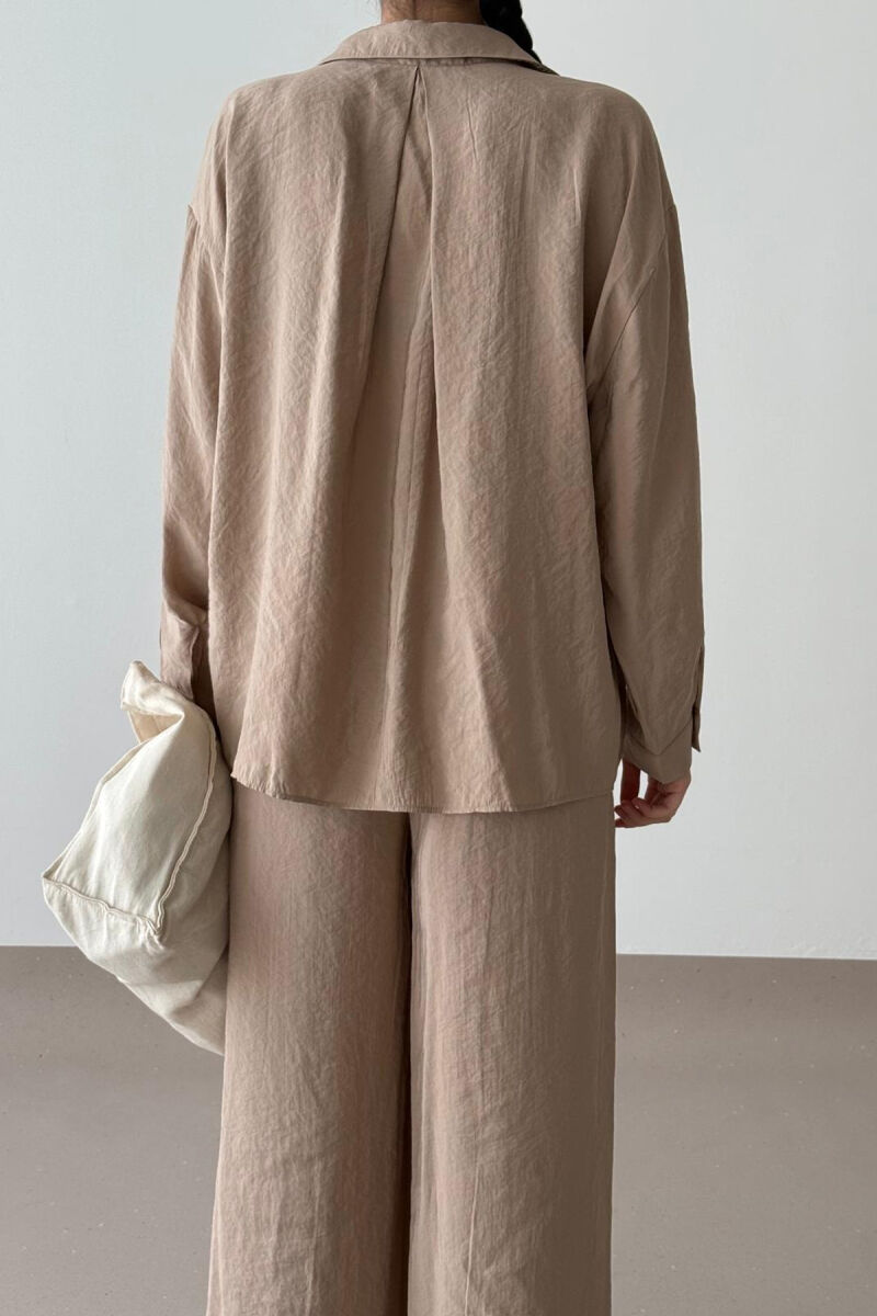 SHIRT+TROUSERS WOMEN SET IN BEIGE COLOR - 5