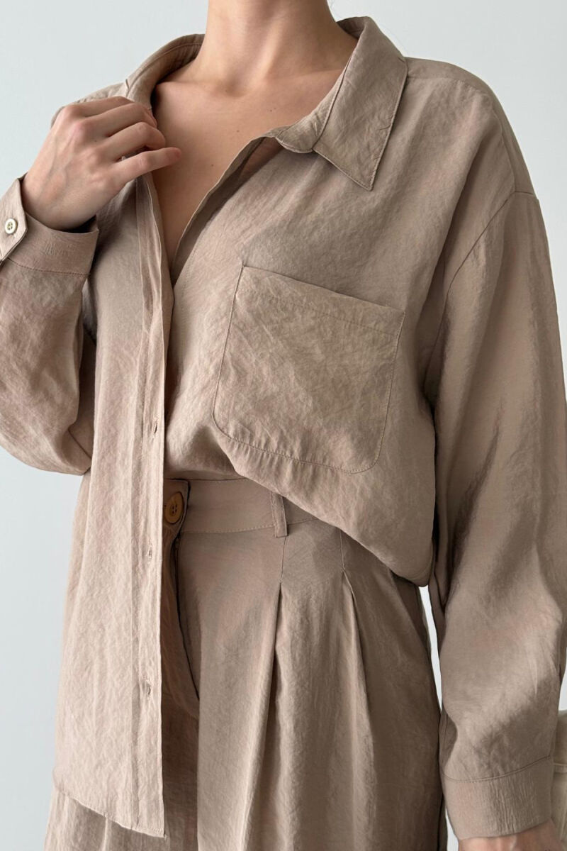 SHIRT+TROUSERS WOMEN SET IN BEIGE COLOR - 6