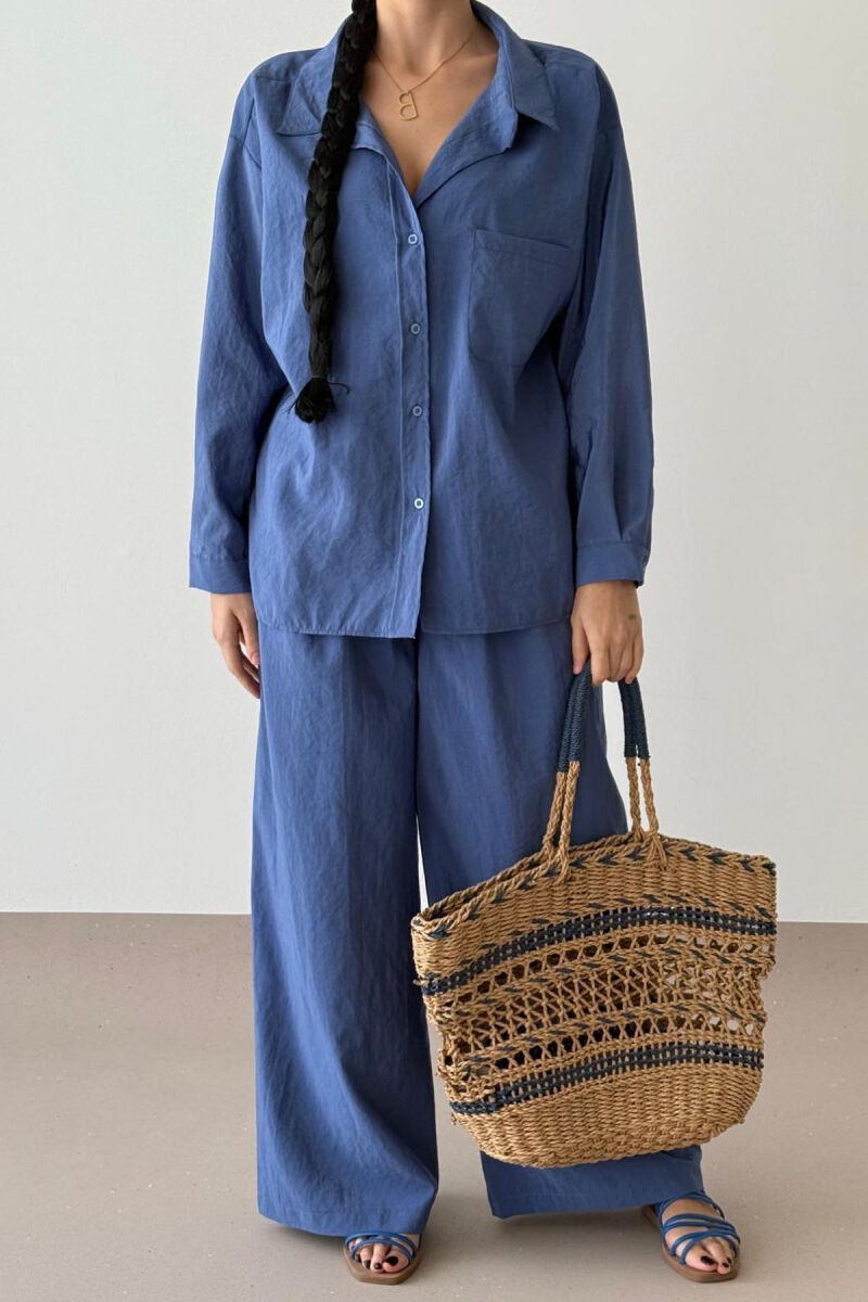 SHIRT+TROUSERS WOMEN SET IN BLUE COLOR - 2