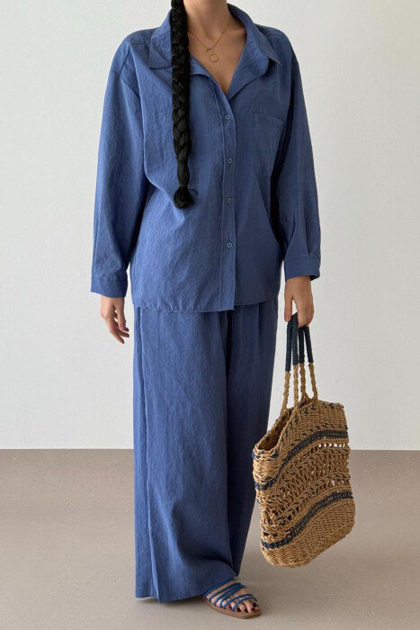 SHIRT+TROUSERS WOMEN SET IN BLUE COLOR - 5