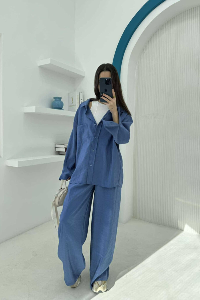 SHIRT+TROUSERS WOMEN SET IN BLUE COLOR - 2