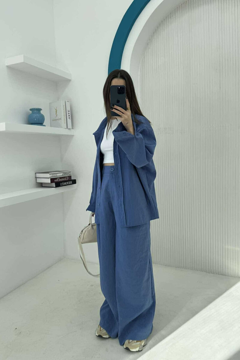 SHIRT+TROUSERS WOMEN SET IN BLUE COLOR - 3