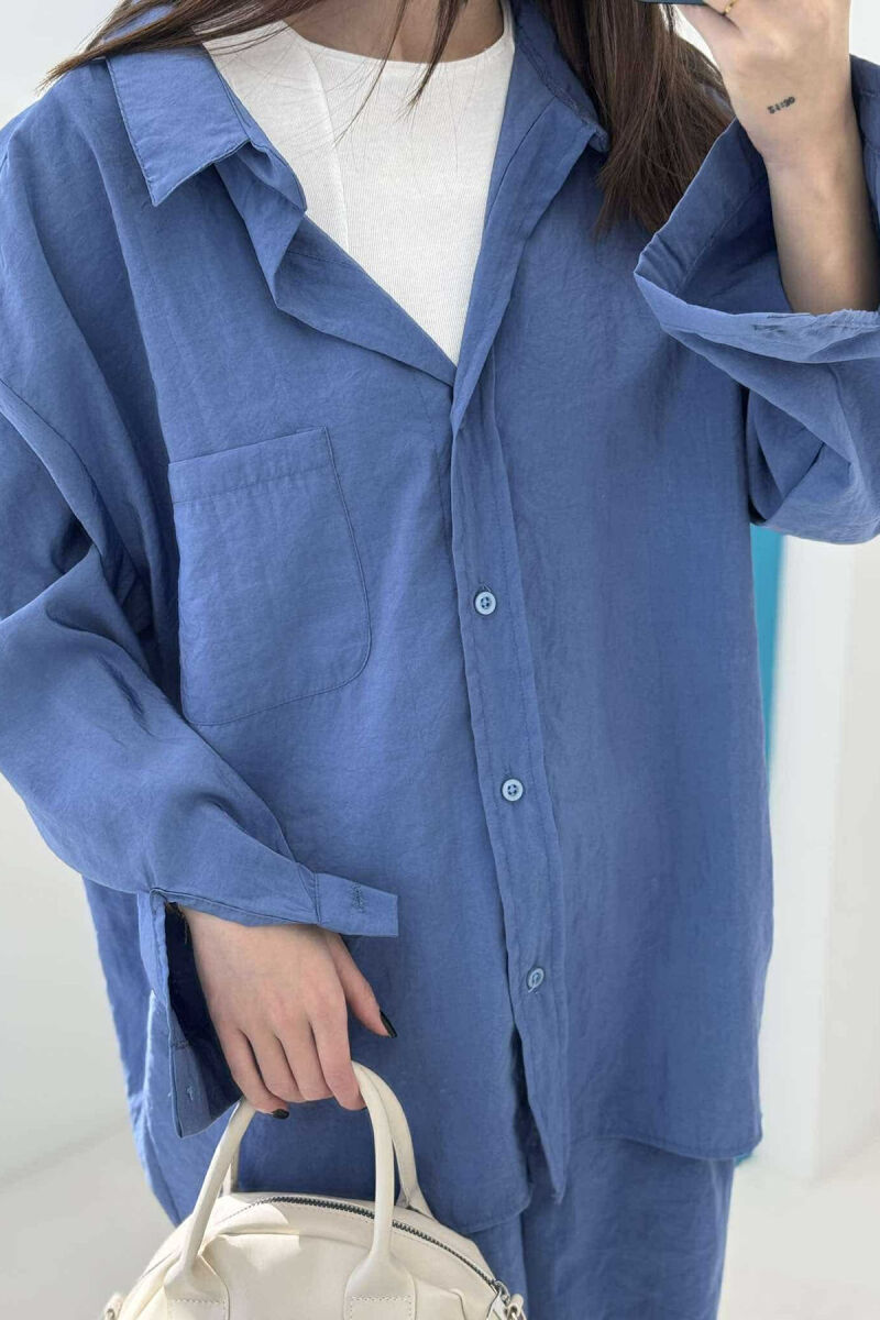 SHIRT+TROUSERS WOMEN SET IN BLUE COLOR - 5