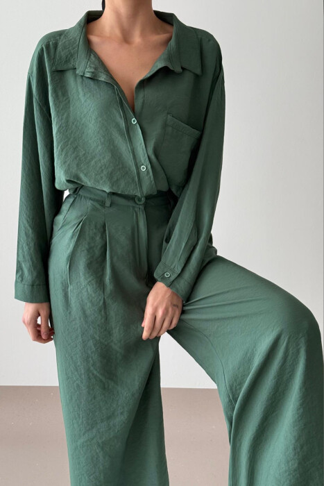 SHIRT+TROUSERS WOMEN SET IN GREEN COLOR - 2