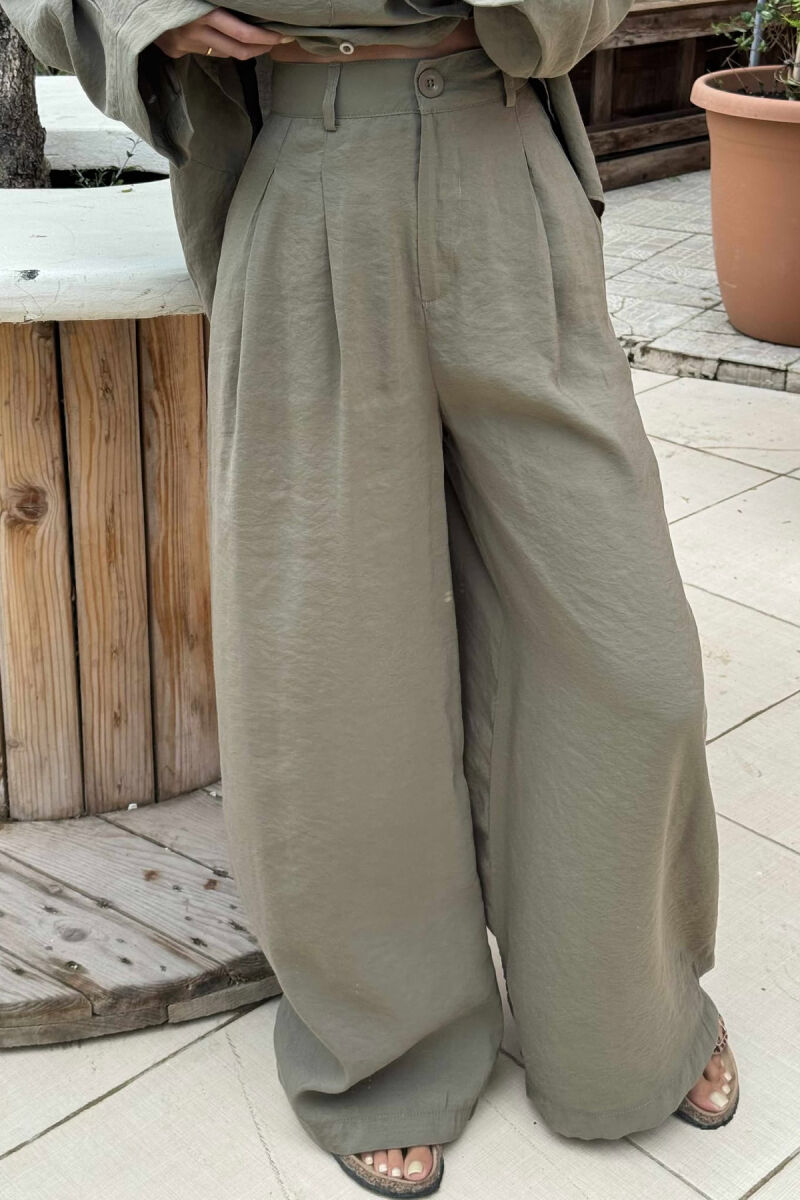 ONE COLOR SHIRT+TROUSERS WOMEN SET OLIVE/ULLI - 4