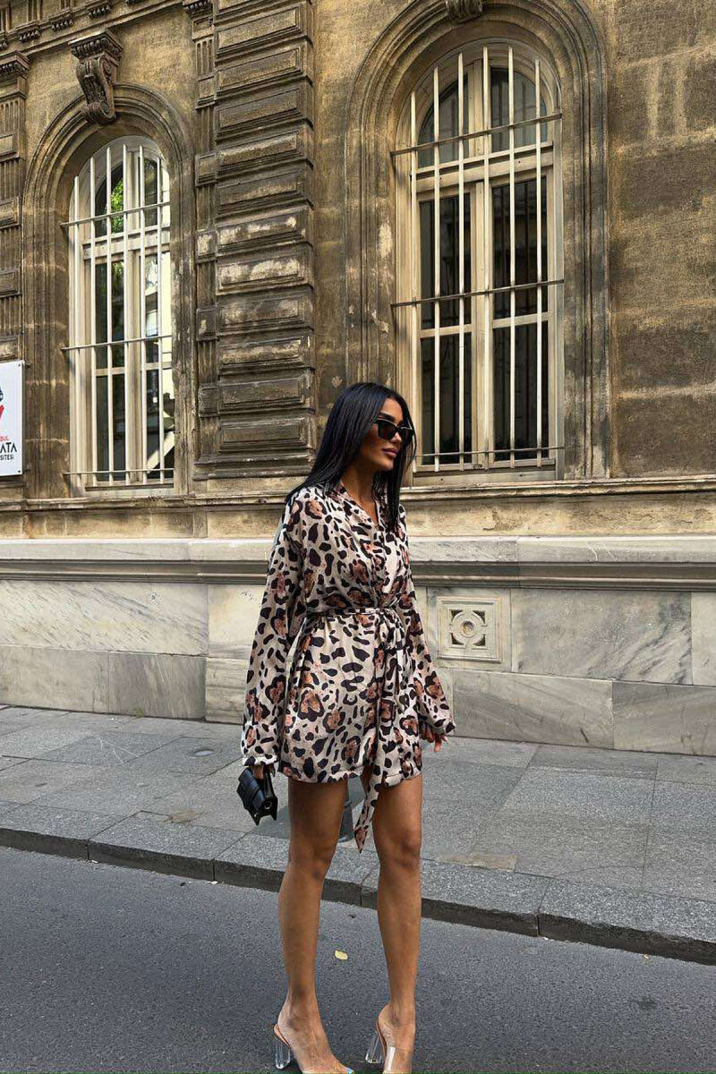 SHIRT+CROP+SHORTS LEO PRINT WOMEN SET LEO/LEOPARD - 3