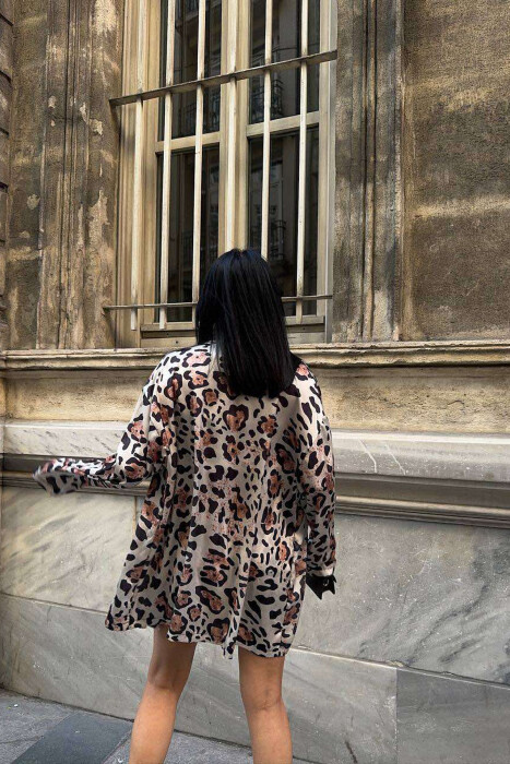 SHIRT+CROP+SHORTS LEO PRINT WOMEN SET LEO/LEOPARD - 4