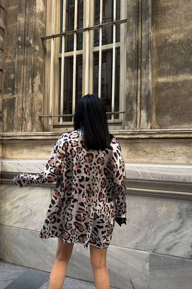 SHIRT+CROP+SHORTS LEO PRINT WOMEN SET LEO/LEOPARD - 4