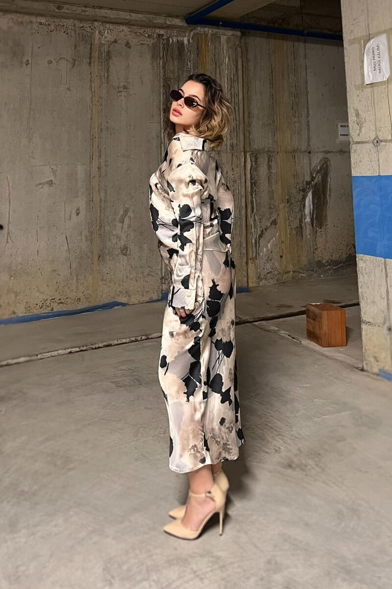 SHIRT+LONG SKIRT DIFFERENT DESIGN WOMEN SET BEIGE/BEZHE - 2