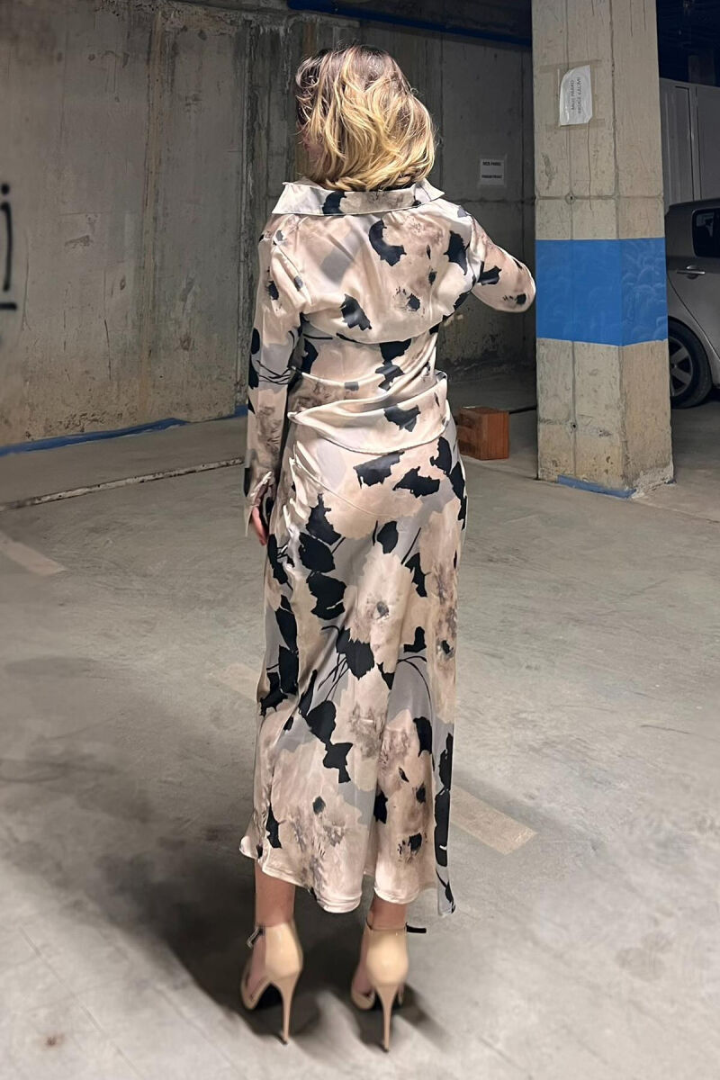 SHIRT+LONG SKIRT DIFFERENT DESIGN WOMEN SET BEIGE/BEZHE - 4
