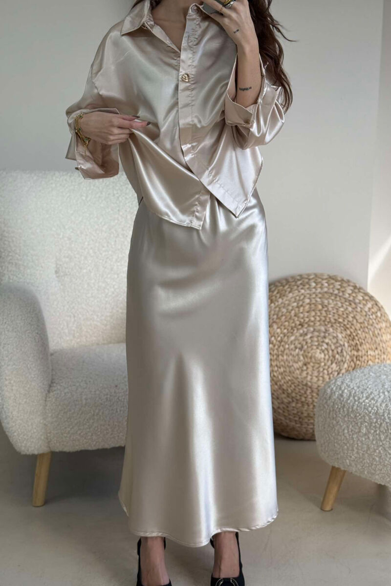 SHIRT+LONG SKIRT WOMEN SET BEIGE/BEZHE - 2