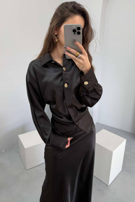 SHIRT+LONG SKIRT WOMEN SET BLACK/ E ZEZE - 3