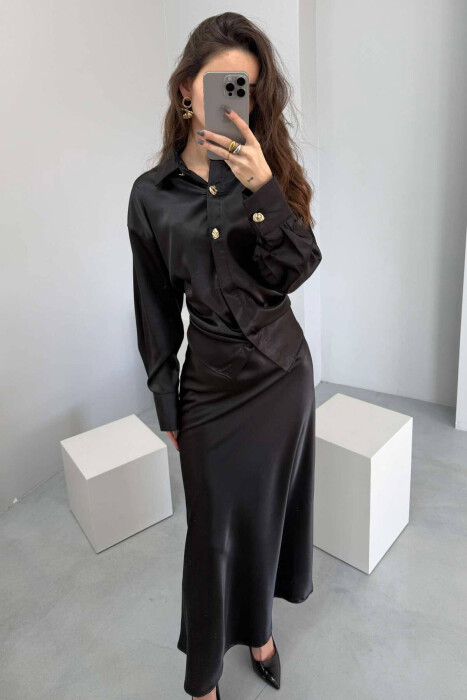 SHIRT+LONG SKIRT WOMEN SET BLACK/ E ZEZE - 5