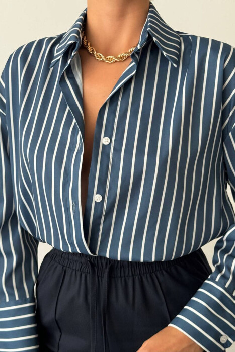 SHIRTS WITH WHITE HORIZONTAL LINES WOMAN BLUE/BLU - 2