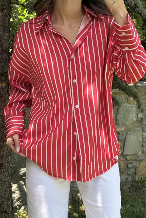 SHIRTS WITH WHITE HORIZONTAL LINES WOMAN RED/E KUQE - 3