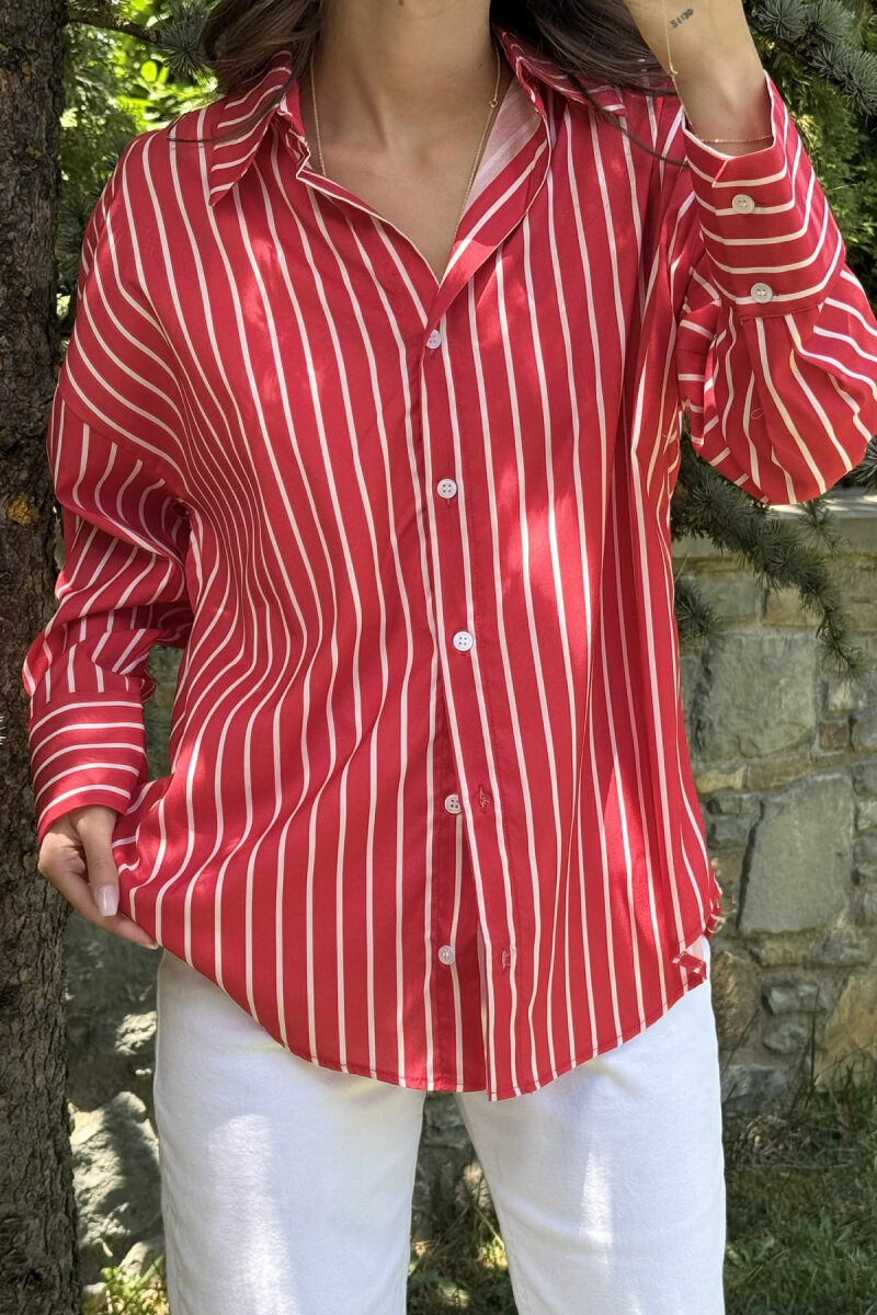 SHIRTS WITH WHITE HORIZONTAL LINES WOMAN RED/E KUQE - 3