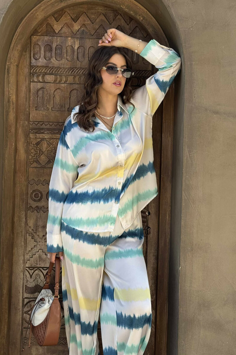SHIRT+TROUSERS ABSTRACT DESIGN WOMEN SET MULTIPLE/SHNGJ - 2