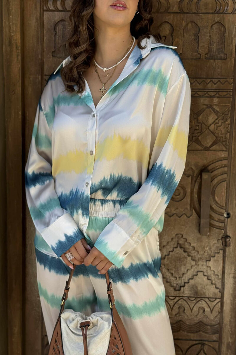 SHIRT+TROUSERS ABSTRACT DESIGN WOMEN SET MULTIPLE/SHNGJ - 3