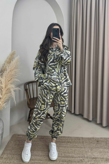 SHIRT+TROUSERS DIFFERENT DESIGN WOMEN SET GREY/GRI - KLAUDIO FASHION