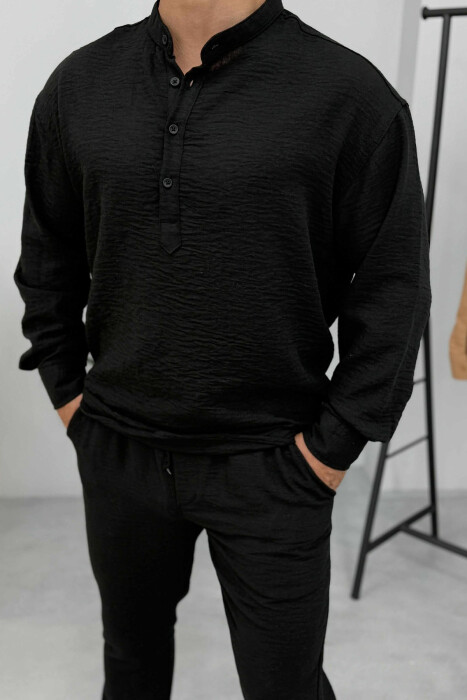SHIRT+TROUSERS ONE COLOR MEN SET BLACK/ E ZEZE - 2