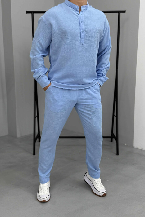SHIRT+TROUSERS ONE COLOR MEN SET LIGHTBLUE/BZ 